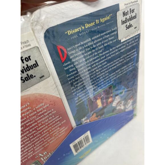 NEW SEALED Walt Disney 2 VHS Movies POCAHONTAS & JAMES & THE GIANT PEACH ~RARE - Picture 8 of 10